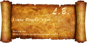 Lupu Bogárka névjegykártya